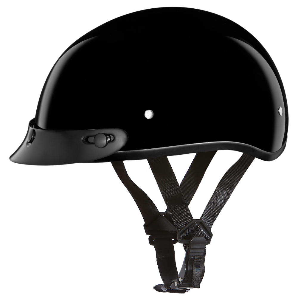 D1-A D.O.T. DAYTONA SKULL CAP- HI-GLOSS BLACK  Thunderbird Speed Shop