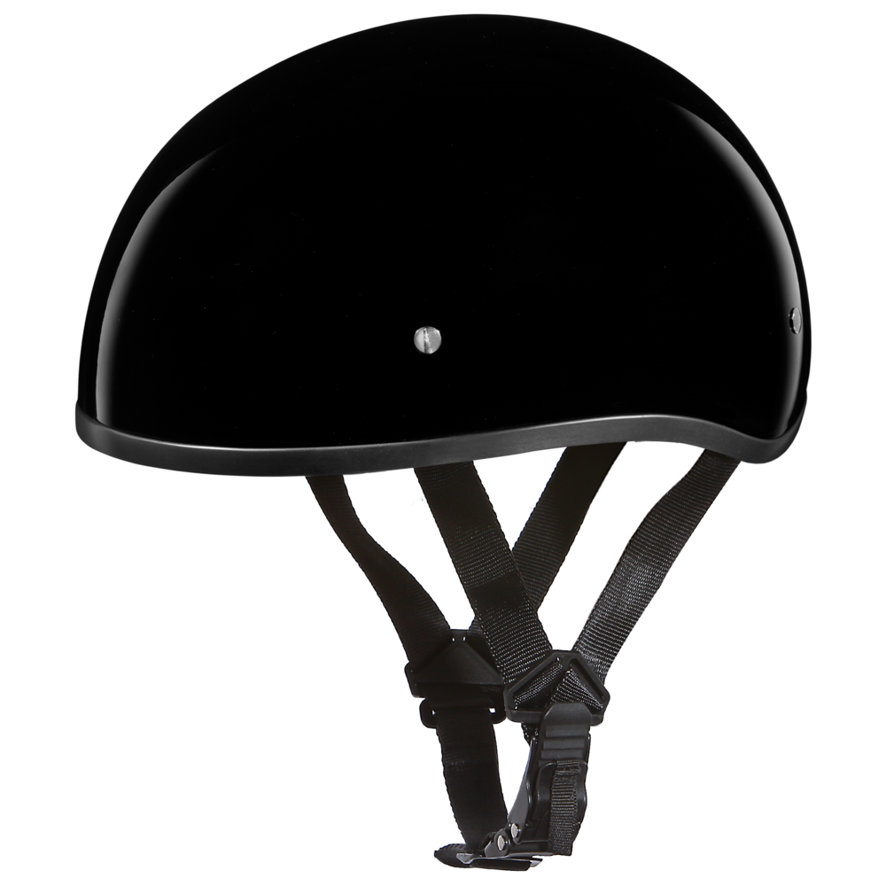 D1-ANS D.O.T. DAYTONA SKULL CAP W/O VISOR - HI-GLOSS BLACK  Thunderbird Speed Shop