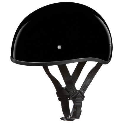 D1-ANS D.O.T. DAYTONA SKULL CAP W/O VISOR - HI-GLOSS BLACK  Thunderbird Speed Shop