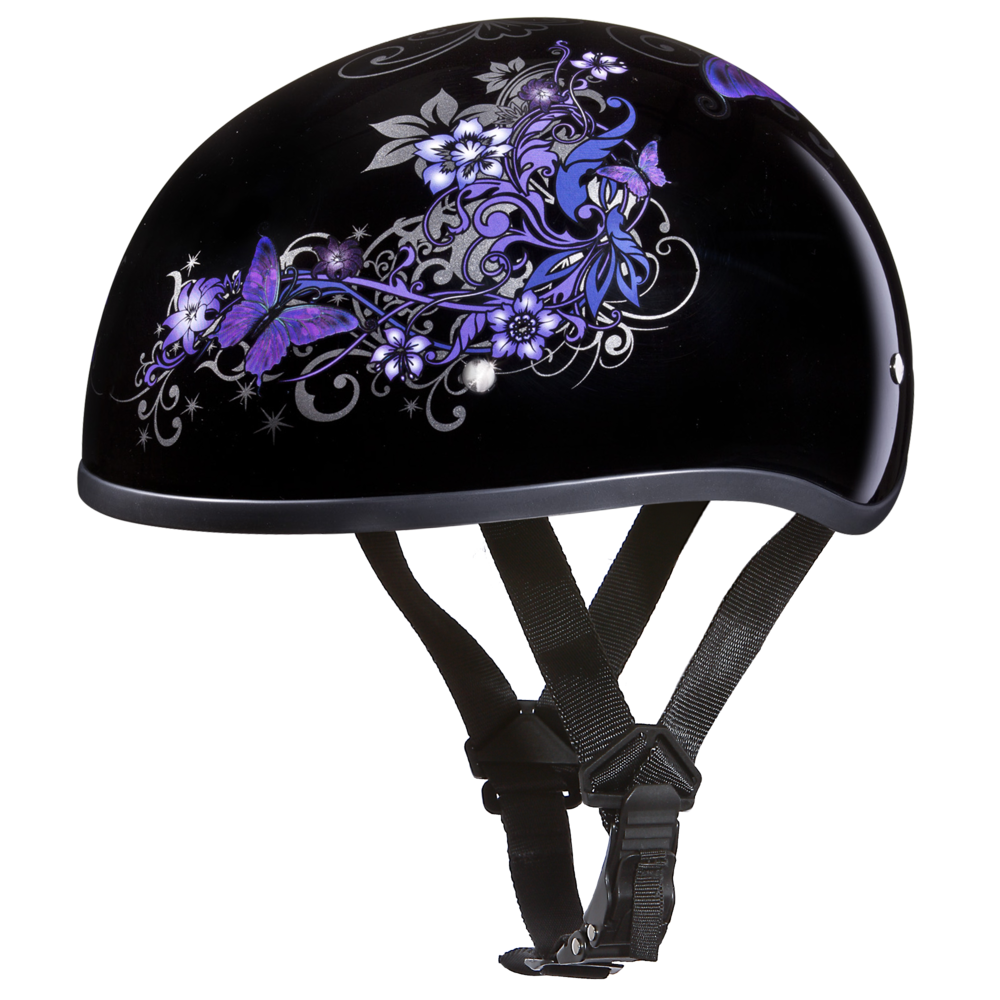 D6-B D.O.T. DAYTONA SKULL CAP - W/ BUTTERFLY  Thunderbird Speed Shop