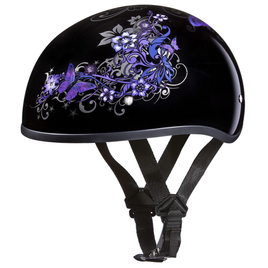 D6-B D.O.T. DAYTONA SKULL CAP - W/ BUTTERFLY  Thunderbird Speed Shop