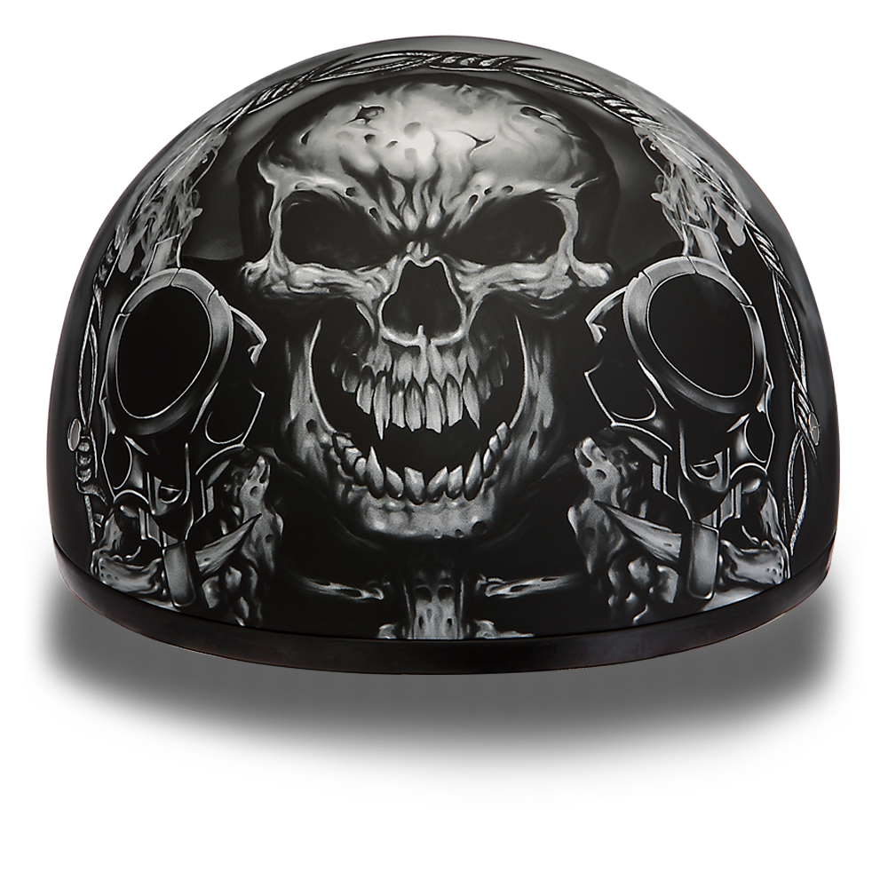 D6-G D.O.T. DAYTONA SKULL CAP - W/ GUNS  Thunderbird Speed Shop