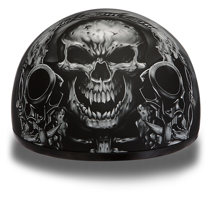 D6-G D.O.T. DAYTONA SKULL CAP - W/ GUNS  Thunderbird Speed Shop