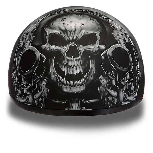 D6-G D.O.T. DAYTONA SKULL CAP - W/ GUNS  Thunderbird Speed Shop