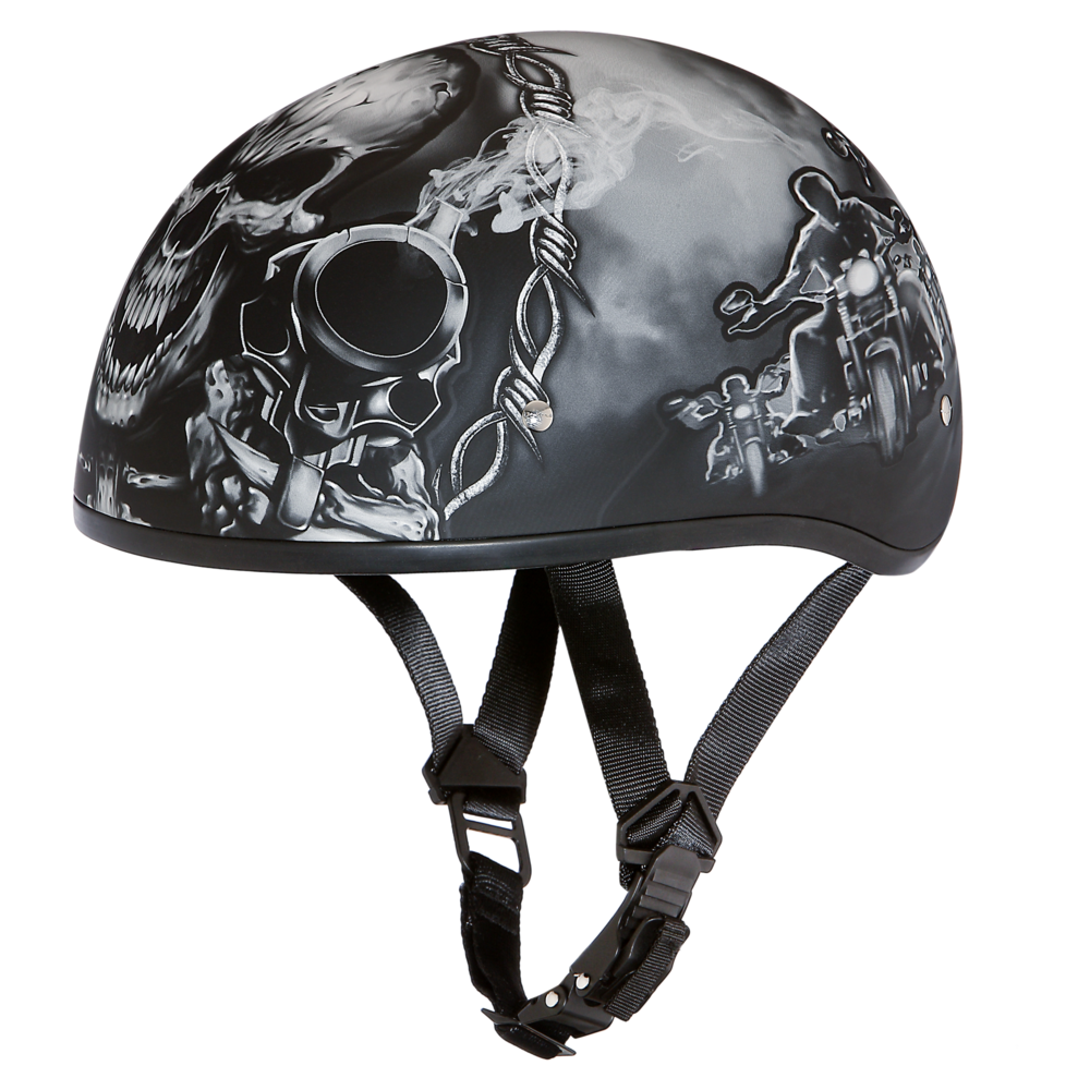 D6-G D.O.T. DAYTONA SKULL CAP - W/ GUNS  Thunderbird Speed Shop