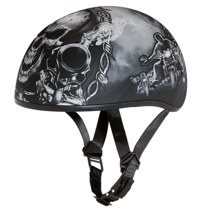 D6-G D.O.T. DAYTONA SKULL CAP - W/ GUNS  Thunderbird Speed Shop