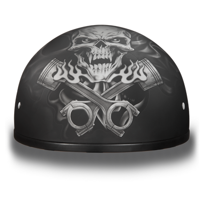 D6-PS D.O.T. DAYTONA SKULL CAP - W/ PISTONS SKULL  Thunderbird Speed Shop