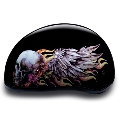 D6-SKW D.O.T. DAYTONA SKULL CAP - W/ SKULL WINGS  Thunderbird Speed Shop