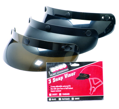 01-005 3-Snap Universal Standard Visor - Smoke  Thunderbird Speed Shop