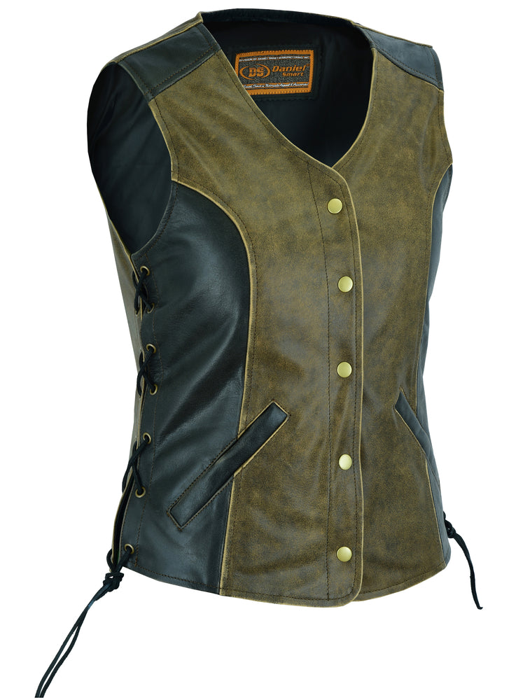 DS214  Women's Stylish Longer Body &frac34; Vest - Side Laces - Two T  Thunderbird Speed Shop