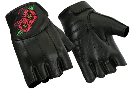 DS36 Women's Embroidered Fingerless Glove  Thunderbird Speed Shop