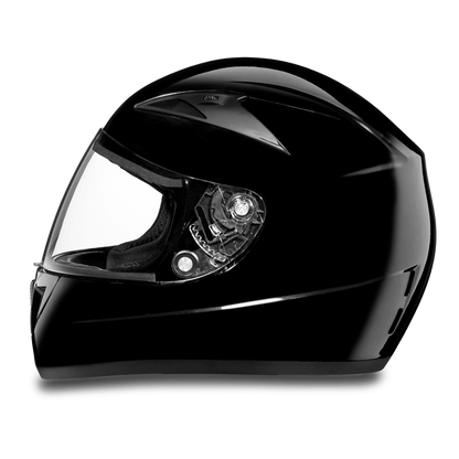 F1-A D.O.T. FULL FACE: DAYTONA SHADOW: HI-GLOSS BLACK  Thunderbird Speed Shop