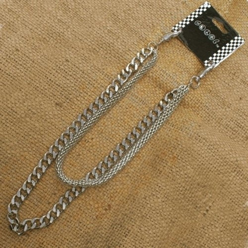 WA-WC770W Chrome Wallet Chain with double chain, mesh and medium link  Thunderbird Speed Shop