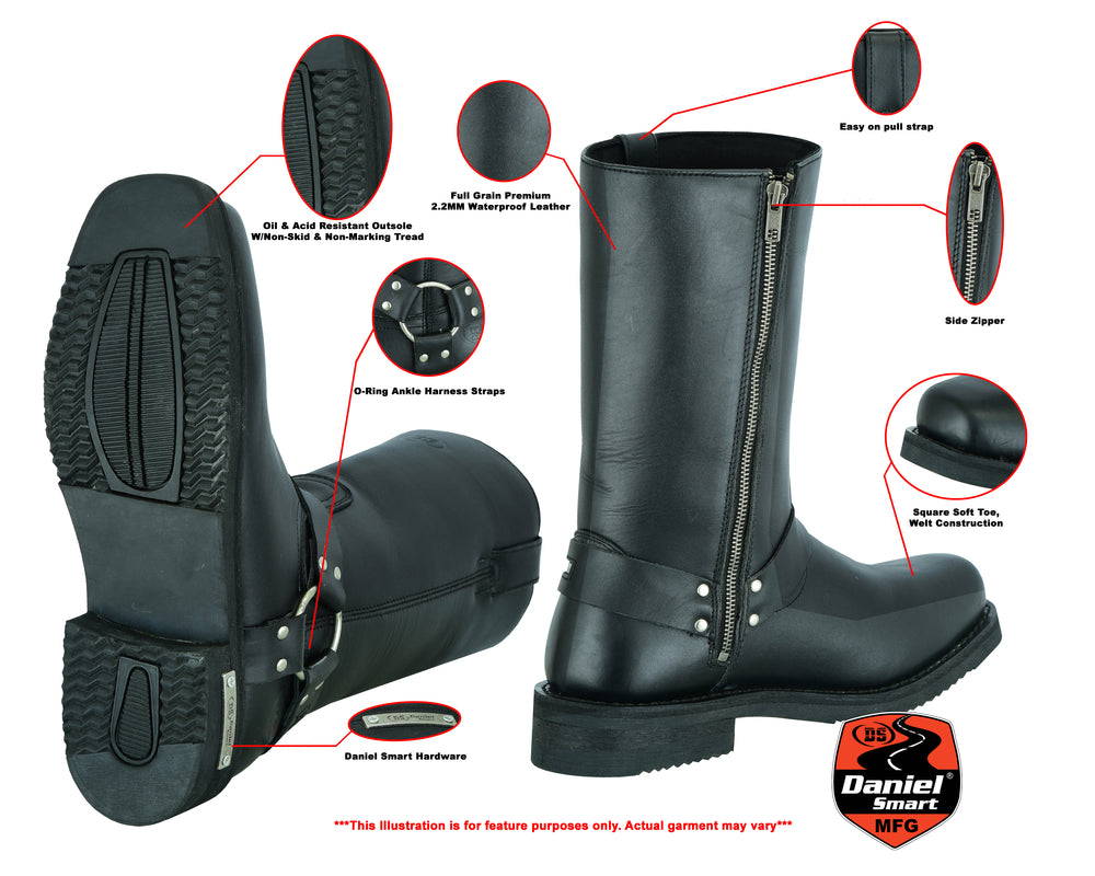 DS9739 Men's Waterproof Harness Boots  Thunderbird Speed Shop
