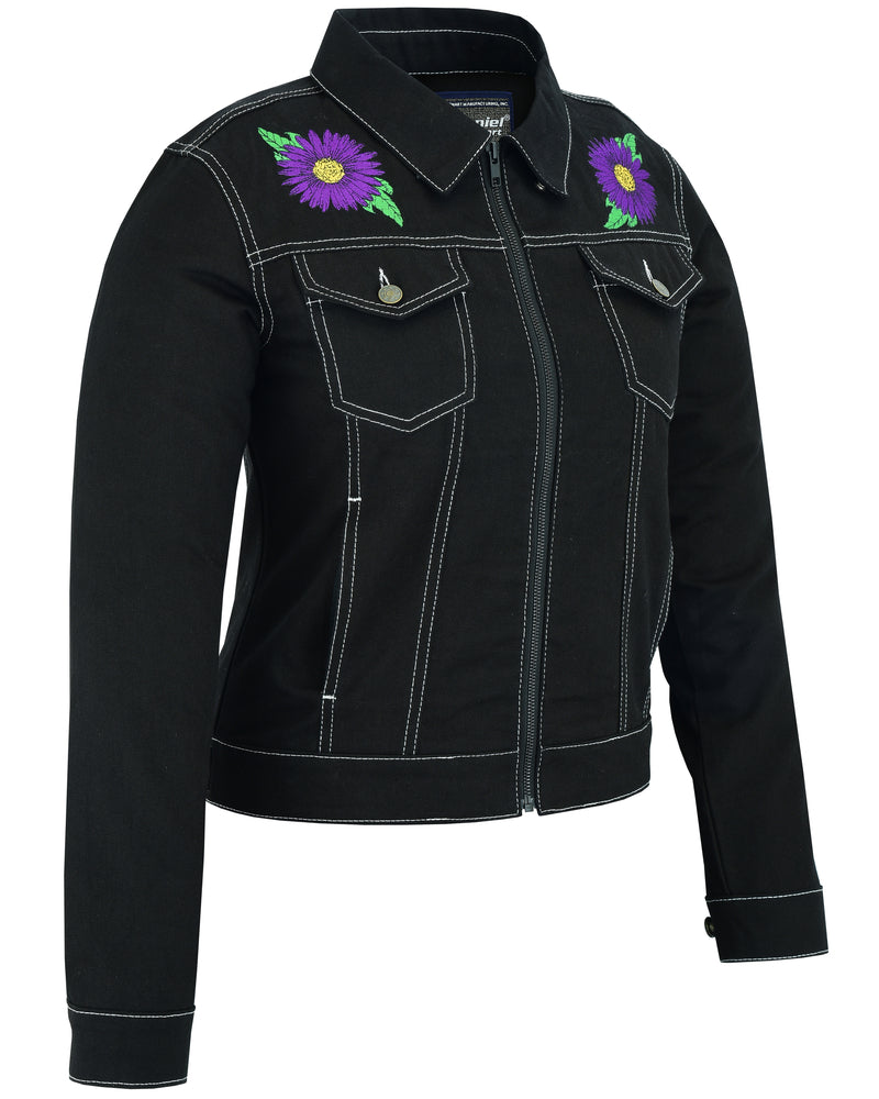 DM949 Women's Daisy Black Denim Jacket  Thunderbird Speed Shop