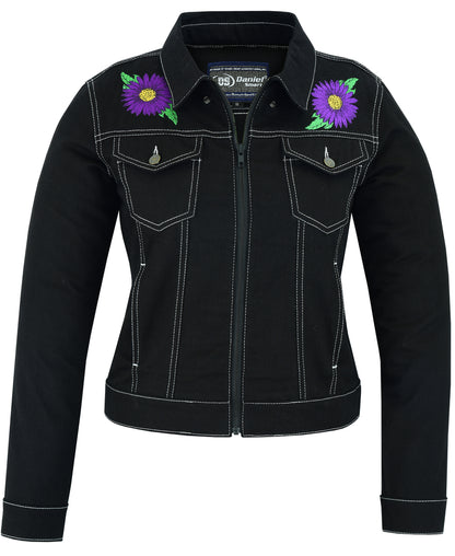 DM949 Women's Daisy Black Denim Jacket  Thunderbird Speed Shop