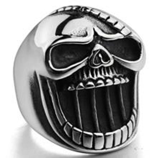 R101 Stainless Steel Big Face Skull Biker Ring  Thunderbird Speed Shop