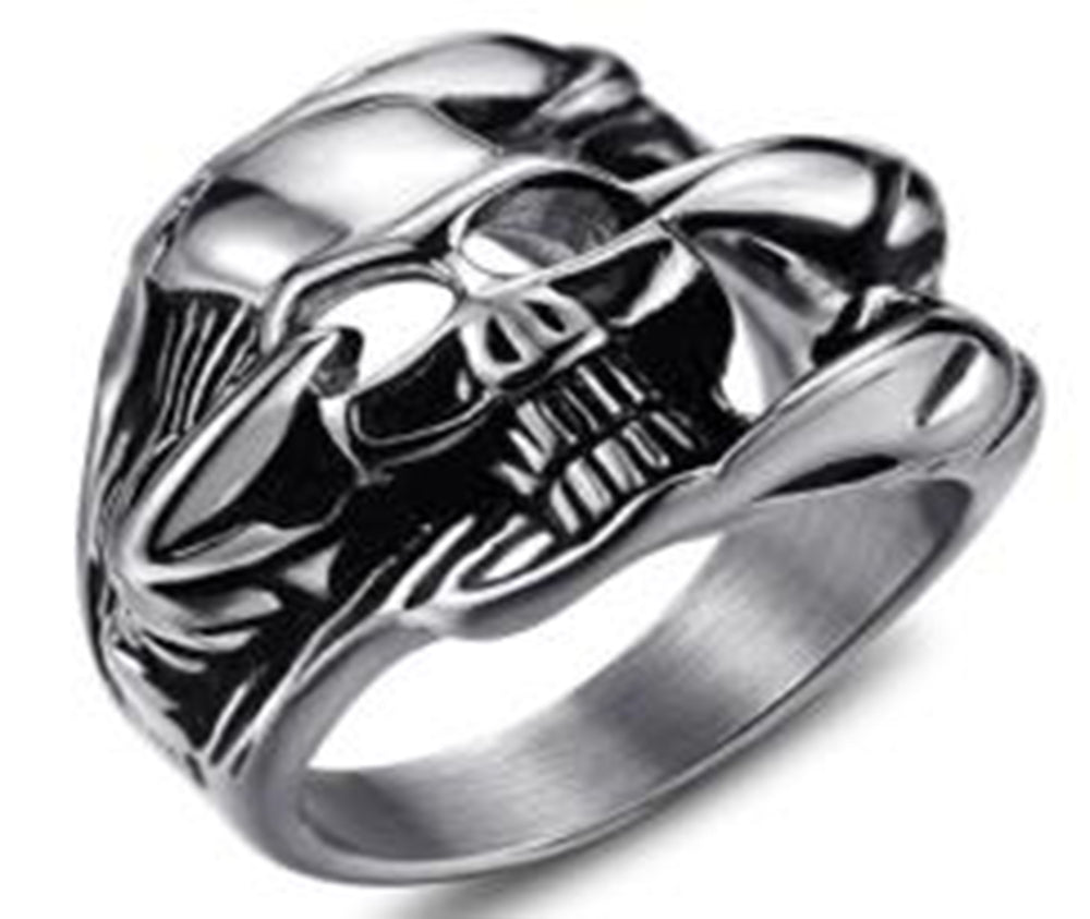 R105 Stainless Steel Skull Vador Biker Ring  Thunderbird Speed Shop