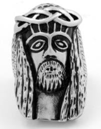 R125 Stainless Steel Jesus Face Skull Biker Ring  Thunderbird Speed Shop