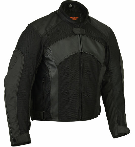 DS750BK Men's Mesh/ Leather Padded Jacket  Thunderbird Speed Shop