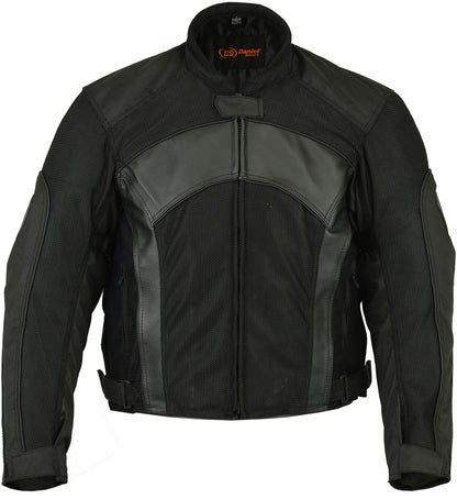 DS750BK Men's Mesh/ Leather Padded Jacket  Thunderbird Speed Shop