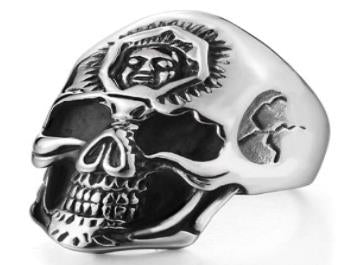 R182 Stainless Steel 3rd Eye Skull Biker Ring  Thunderbird Speed Shop