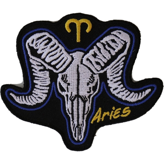 P5479 Aries Skull Zodiac Sign Patch  Thunderbird Speed Shop