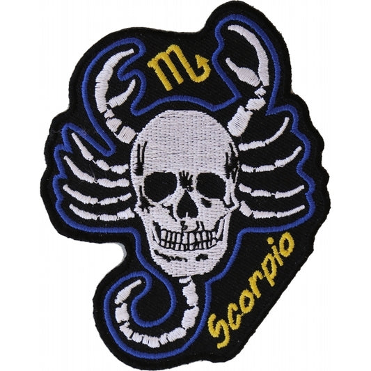 P5471 Scorpio Skull Zodiac Sign Patch  Thunderbird Speed Shop