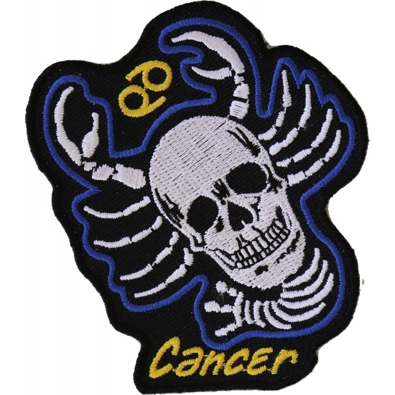 P5478 Cancer Skull Zodiac Sign Patch  Thunderbird Speed Shop