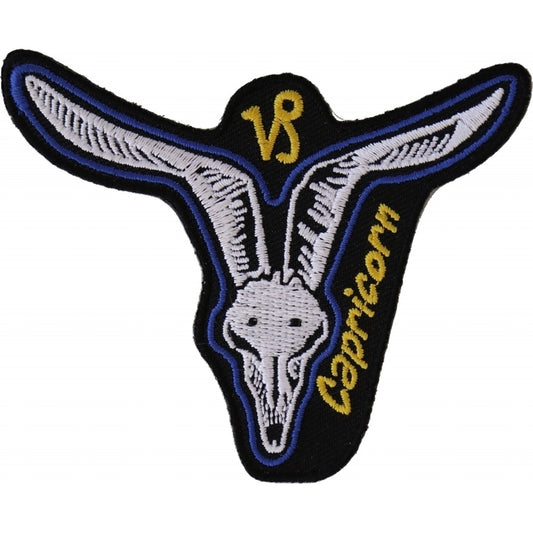 P5477 Capricorn Skull Zodiac Sign Patch  Thunderbird Speed Shop