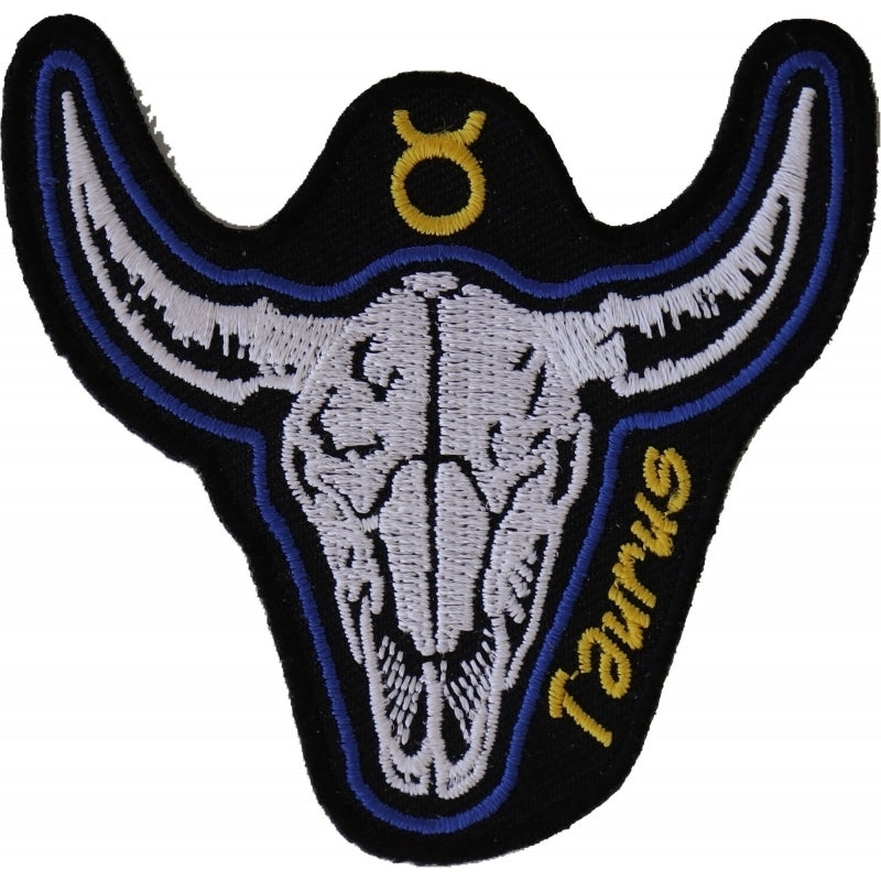 P5470 Taurus Skull Zodiac Sign Patch  Thunderbird Speed Shop