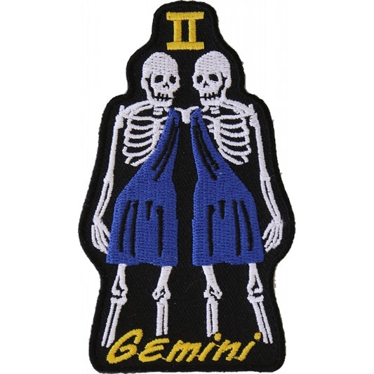 P5476 Gemini Skull Zodiac Sign Patch  Thunderbird Speed Shop