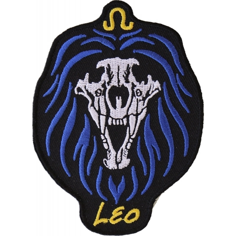 P5475 Leo Skull Zodiac Sign Patch  Thunderbird Speed Shop