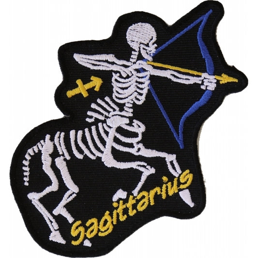 P5472 Sagittarius Skull Zodiac Sign Patch  Thunderbird Speed Shop