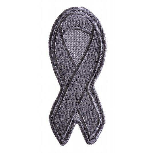 P3775 Gray Asthma and Brain Cancer Awareness Ribbon Patch  Thunderbird Speed Shop