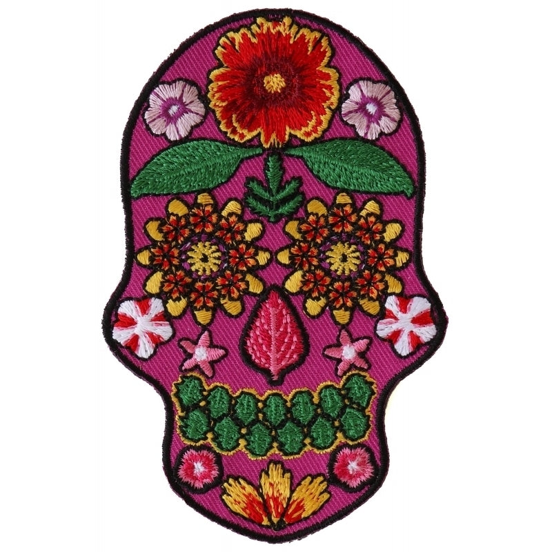 P6156 Flower Skull Pink Patch  Thunderbird Speed Shop