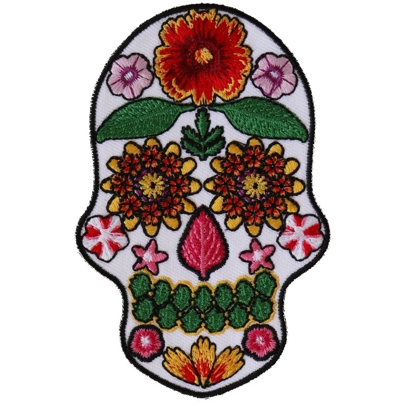 P6154 Flower Skull White Patch  Thunderbird Speed Shop