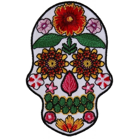 P6154 Flower Skull White Patch  Thunderbird Speed Shop