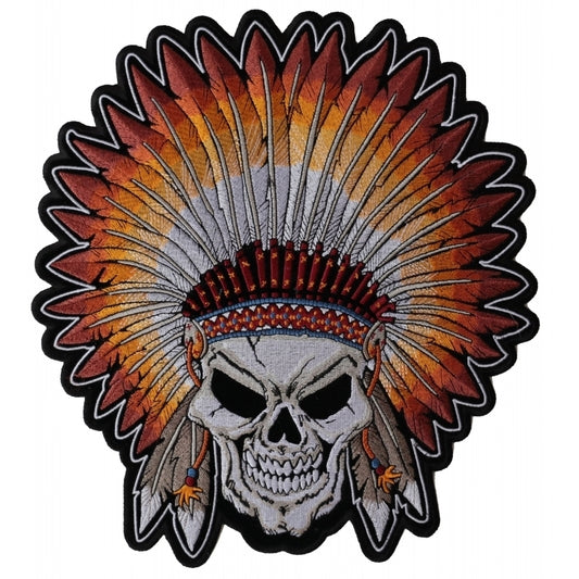 PL4666 Native American Headdress Skull Embroidered Iron on Patch  Thunderbird Speed Shop