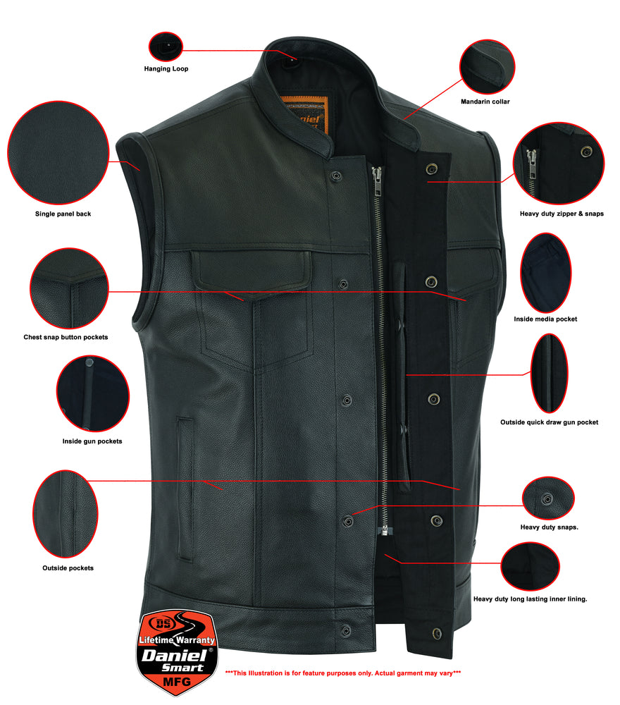 DS189A Concealed Snap Closure, Milled Cowhide, Scoop Collar & Hidden  Thunderbird Speed Shop