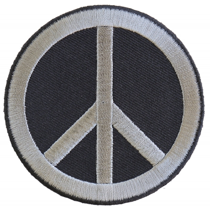 P4871 Peace Sign Patch Gray On Black  Thunderbird Speed Shop