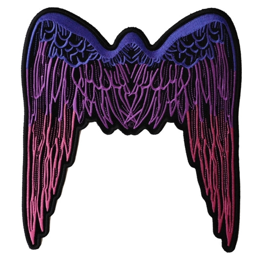 PL2648 Pink Angel Wings Large Embroidered Iron on Patch  Thunderbird Speed Shop