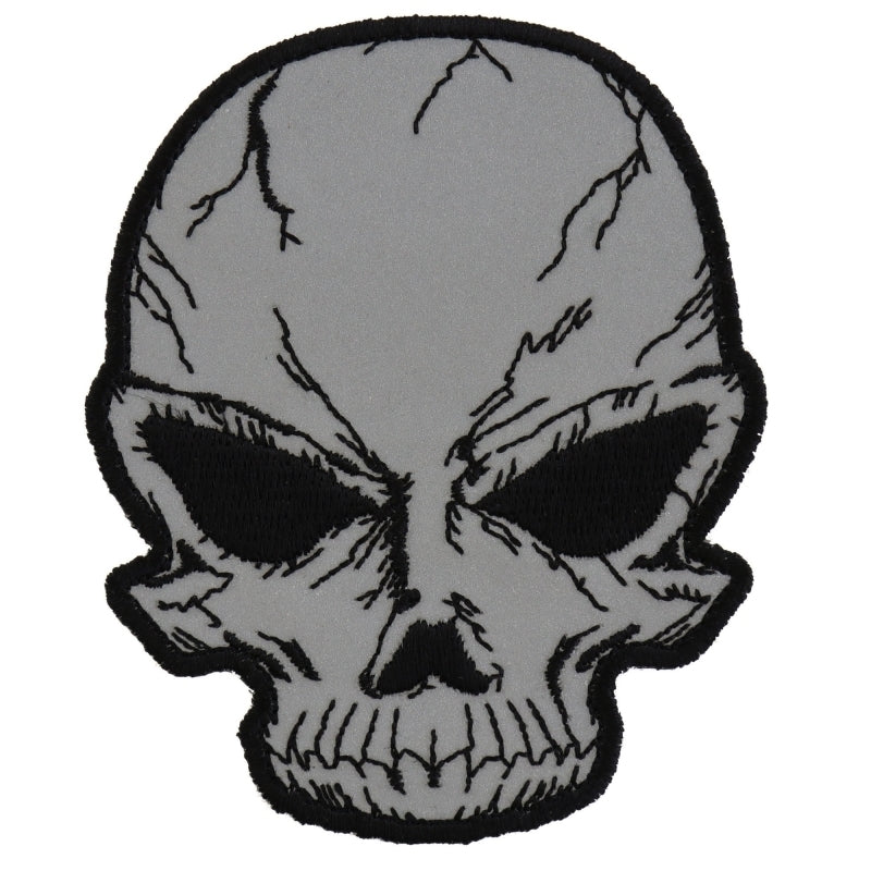 P3169 Reflective Small Cracked Skull Patch  Thunderbird Speed Shop