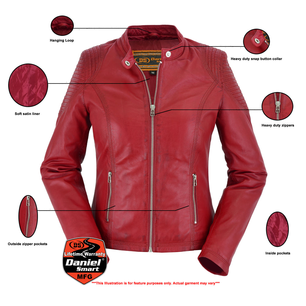 DS5501 Cabernet - Women's Fashion Leather Jacket  Thunderbird Speed Shop