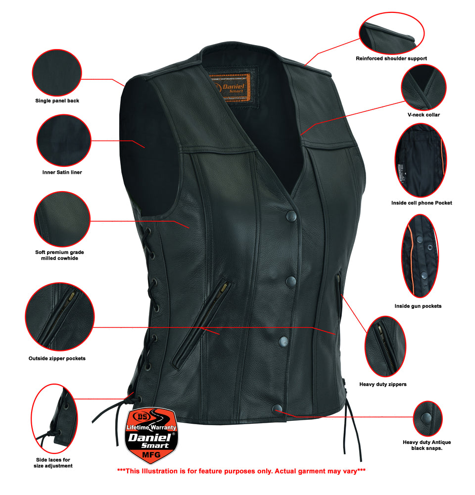 DS205 Women's Single Back Panel Concealed Carry Vest  Thunderbird Speed Shop