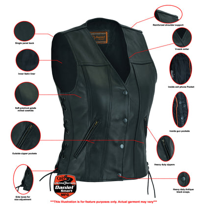 DS205 Women's Single Back Panel Concealed Carry Vest  Thunderbird Speed Shop