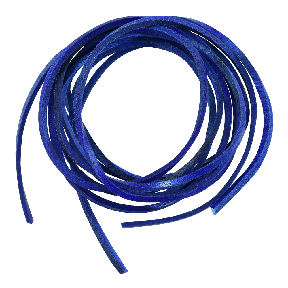 SLBLUE 6' Feet Leather Laces - Blue  Thunderbird Speed Shop