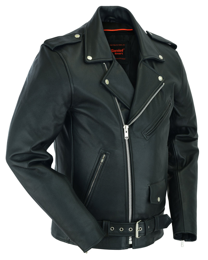 DS712TALL Men's Classic Plain Side Police Style M/C Jacket - TALL  Thunderbird Speed Shop