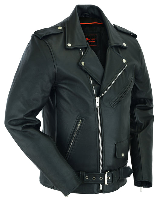 DS712TALL Men's Classic Plain Side Police Style M/C Jacket - TALL  Thunderbird Speed Shop