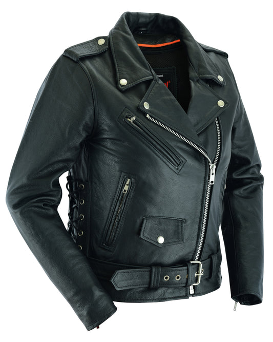 DS831 Women's Classic Side Lace Police Style M/C Jacket  Thunderbird Speed Shop